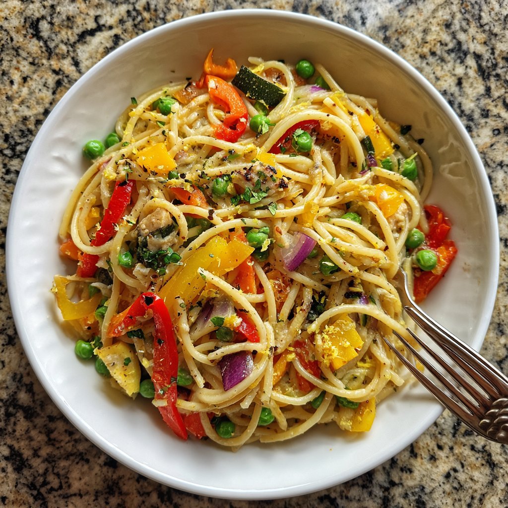 Lemon Garlic Chicken Pasta Salad