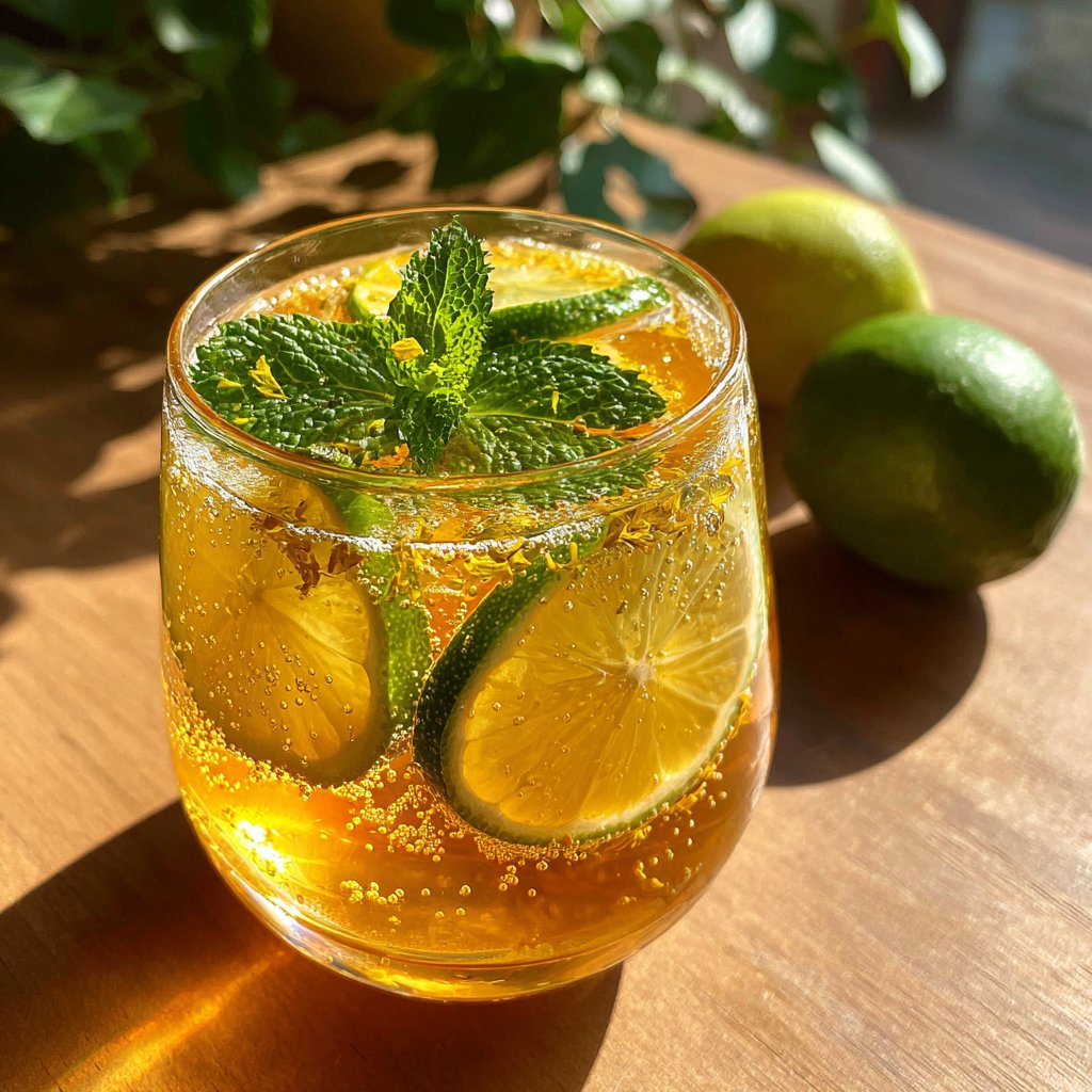 Dandelion and Lime Tea Spritz