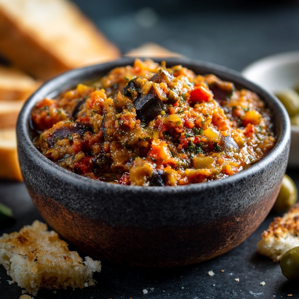 Grilled Eggplant Caponata Dip