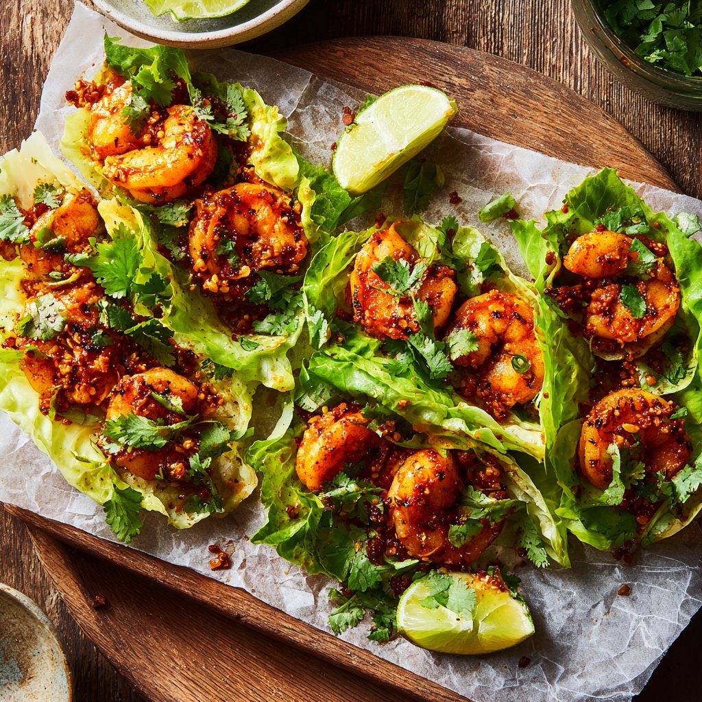 Zesty Shrimp Lettuce Wraps