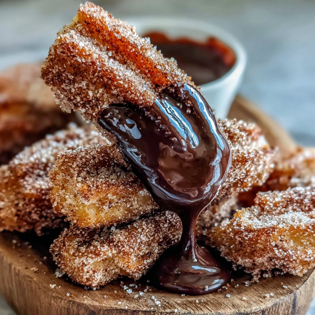 Chocolate-Dipped Cinnamon Churro Bites