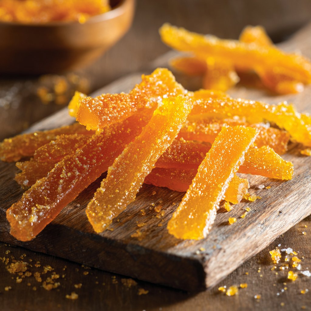 Candied Orange Peel Candy Strips