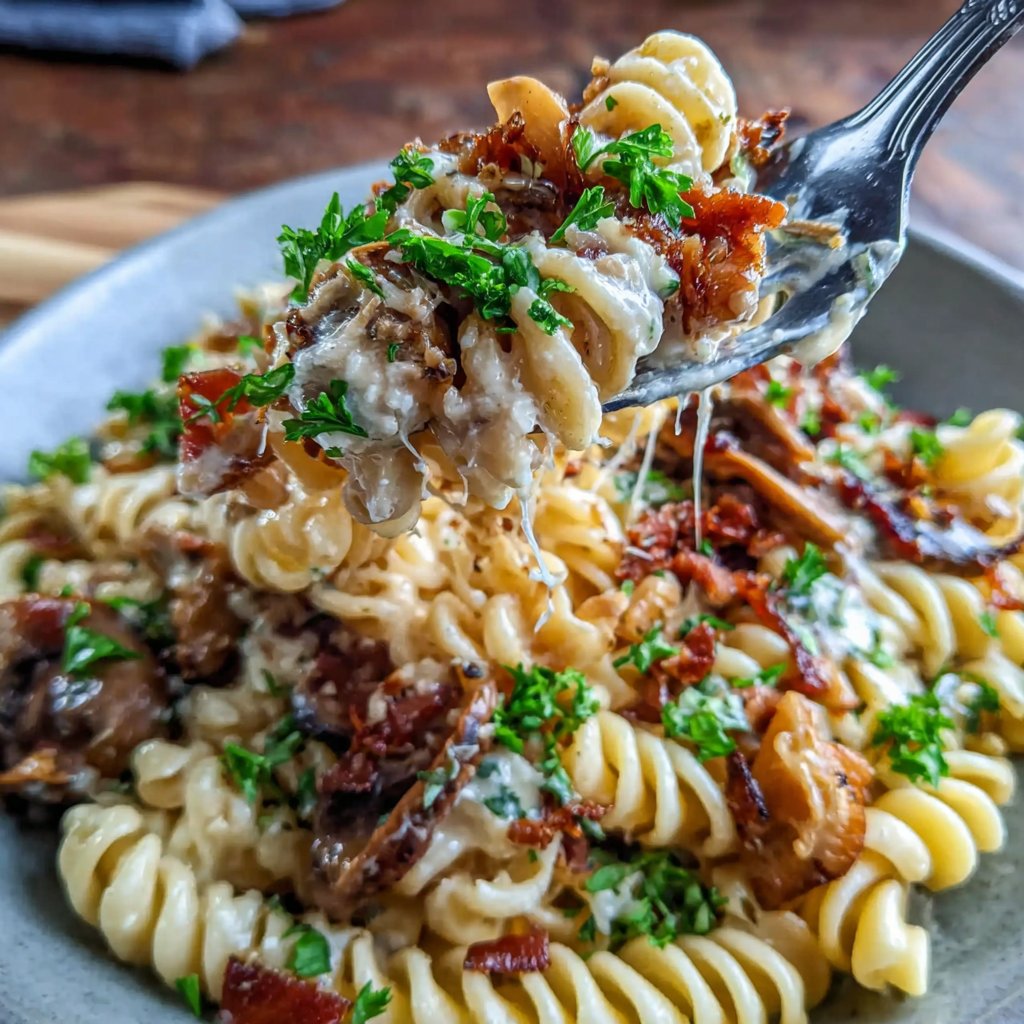 Creamy Bacon Mushroom Pasta